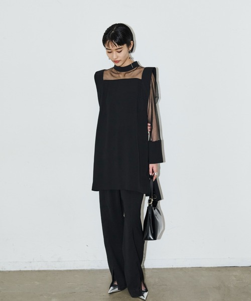 AIC.（エーアイシー）の「センタースリットスラックスパンツ/セットアップ可能（スラックス・レディース・ブラック・FREE）」の16枚目の写真