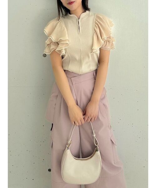 dazzlin（ダズリン）の「フロントホックフリルトップス（Tシャツ