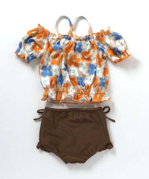 BREEZE（ブリーズ）の「【UVカット】オフショルセパレート水着（水着・キッズ・サックスブルー/ブラウン・80/90/100/110/120/130/140）」の11枚目の写真