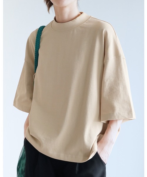reca(レカ)の「モックネック5分袖カットソー(Tシャツ/カットソー・レディース・ブラック/イエロー系その他/オフホワイト/チャコールグレー/ベージュ/コーラル・M)」の5枚目の写真