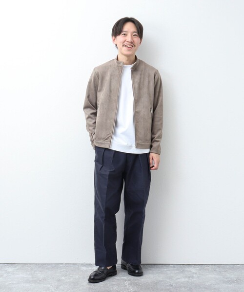 NOLLEY'S goodman(ノーリーズグッドマン)の「ダンボールスエード シングルライダースジャケット(ブルゾン・メンズ・ブラック/ベージュ・M/L/XL/S)」の3枚目の写真
