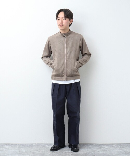 NOLLEY'S goodman(ノーリーズグッドマン)の「ダンボールスエード シングルライダースジャケット(ブルゾン・メンズ・ブラック/ベージュ・M/L/XL/S)」の8枚目の写真