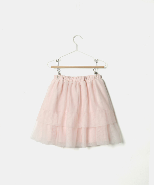 ROPE' PICNIC（ロペピクニック）の「【KIDS】ダブルフリルチュールスカート（スカート・キッズ・ピンク系その他2/ブラック・L/M/S）」の3枚目の写真