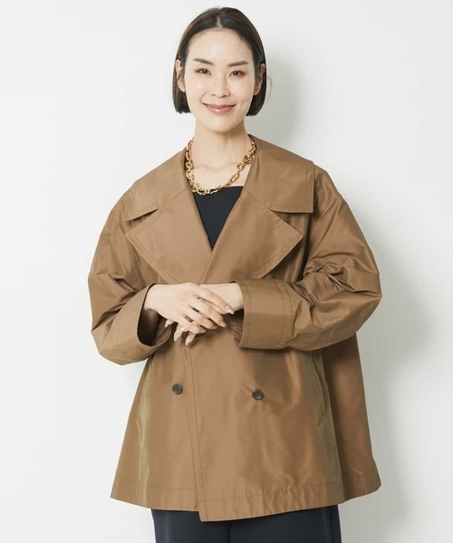MICHEL KLEIN(ミッシェル・クラン)の「オーバーサイズミドル丈トレンチコート(トレンチコート・レディース・サンドベージュ・38/40)」の1枚目の写真