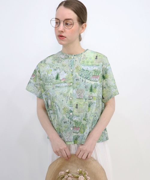 haupia(ハウピア)の「sommer ferie【ブラウス】(シャツ/ブラウス・レディース・グリーン/ブルー・MEDIUM)」の6枚目の写真