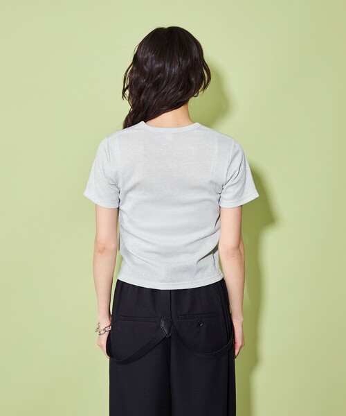 CITEN（シテン）の「＜CITEN＞シャイニー Tシャツ（Tシャツ/カットソー・レディース・ブラック/ホワイト/オリーブ/イエロー・FREE）」の5枚目の写真