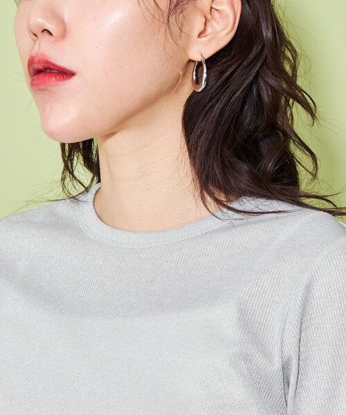 CITEN（シテン）の「＜CITEN＞シャイニー Tシャツ（Tシャツ/カットソー・レディース・ブラック/ホワイト/オリーブ/イエロー・FREE）」の6枚目の写真