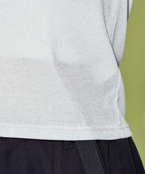 CITEN（シテン）の「＜CITEN＞シャイニー Tシャツ（Tシャツ/カットソー・レディース・ブラック/ホワイト/オリーブ/イエロー・FREE）」の8枚目の写真