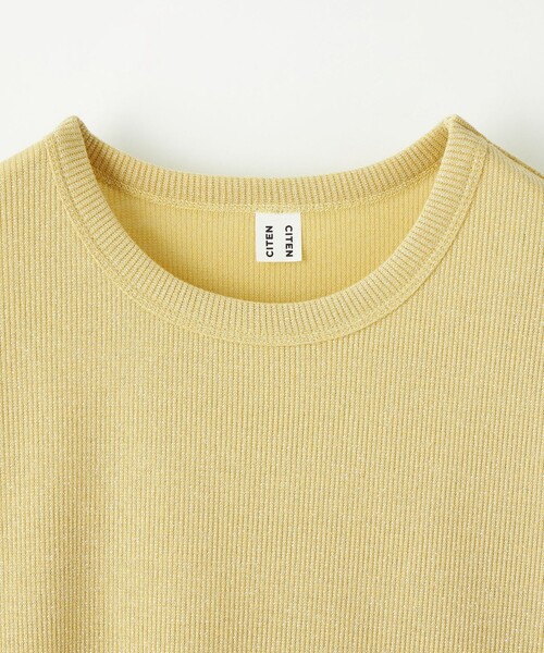 CITEN（シテン）の「＜CITEN＞シャイニー Tシャツ（Tシャツ/カットソー・レディース・ブラック/ホワイト/オリーブ/イエロー・FREE）」の14枚目の写真
