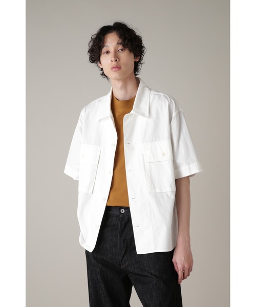 MHL.(エムエイチエル)の「WASHED COTTON SHIRTING(シャツ/ブラウス・メンズ・グレー/オリーブ/ホワイト・SMALL/MEDIUM/LARGE)」の1枚目の写真
