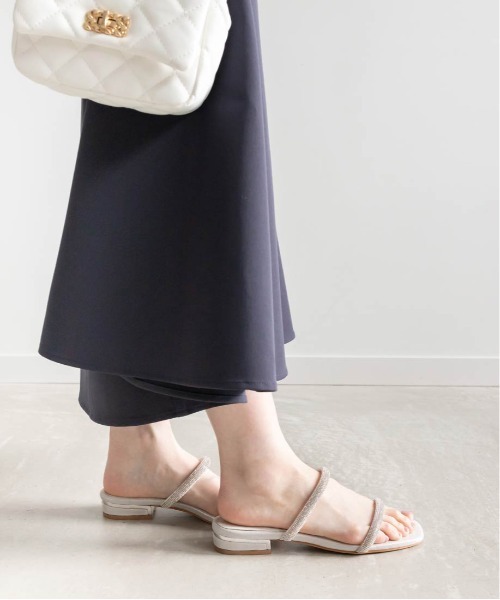 RANDA ビジューストラップフラットサンダル ランダ RANDA ビジューストラップフラットサンダル （BLACK