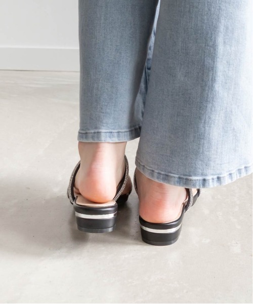 RANDA ビジューストラップフラットサンダル ランダ RANDA ビジューストラップフラットサンダル （BLACK