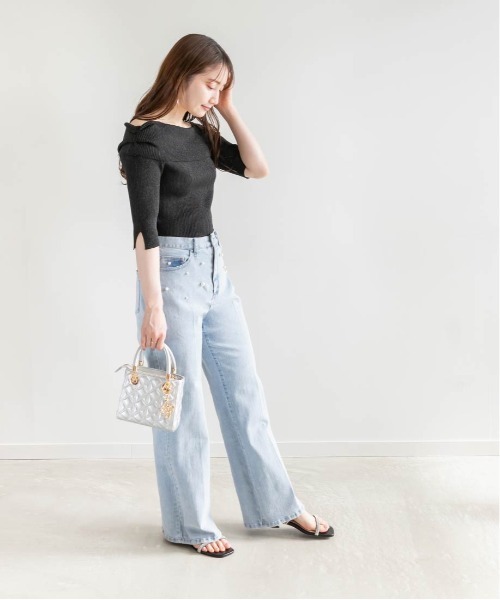 RANDA（ランダ）の「ビジューストラップフラットサンダル（サンダル・レディース・シルバー/ブラック/アイボリー・S/M/L/LL）」の14枚目の写真