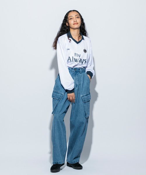 re_k by JUNRED（レクバイジュンレッド）の「re_k by JUNRED / オーバーワイドカーゴデニムパンツ（デニムパンツ・メンズ・ブラック/ブルー・L/M/S）」の6枚目の写真