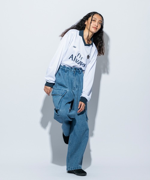 re_k by JUNRED（レクバイジュンレッド）の「re_k by JUNRED / オーバーワイドカーゴデニムパンツ（デニムパンツ・メンズ・ブラック/ブルー・L/M/S）」の7枚目の写真