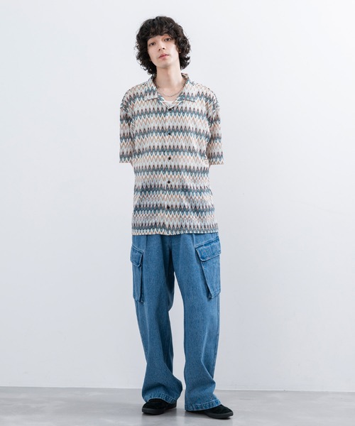 re_k by JUNRED（レクバイジュンレッド）の「re_k by JUNRED / オーバーワイドカーゴデニムパンツ（デニムパンツ・メンズ・ブラック/ブルー・L/M/S）」の15枚目の写真