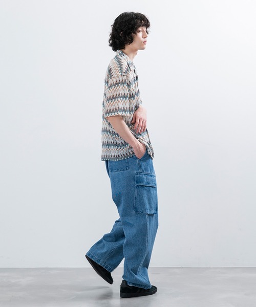 re_k by JUNRED（レクバイジュンレッド）の「re_k by JUNRED / オーバーワイドカーゴデニムパンツ（デニムパンツ・メンズ・ブラック/ブルー・L/M/S）」の16枚目の写真