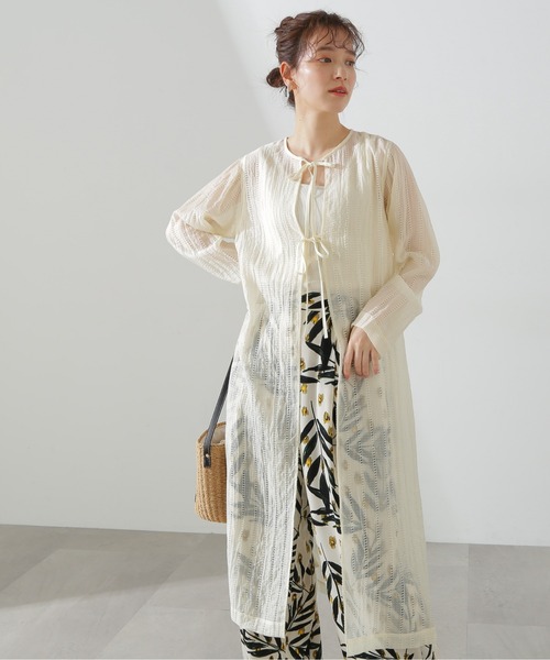 N.（N. Natural Beauty Basic）（エヌエヌナチュラルビューティーベーシック）の「◆ダブルリボンシアーワンピース（ワンピース・レディース・オレンジ/オフホワイト・MEDIUM）」の19枚目の写真