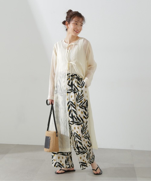 N.（N. Natural Beauty Basic）（エヌエヌナチュラルビューティーベーシック）の「◆ダブルリボンシアーワンピース（ワンピース・レディース・オレンジ/オフホワイト・MEDIUM）」の21枚目の写真