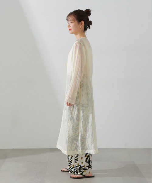 N.（N. Natural Beauty Basic）（エヌエヌナチュラルビューティーベーシック）の「◆ダブルリボンシアーワンピース（ワンピース・レディース・オレンジ/オフホワイト・MEDIUM）」の14枚目の写真