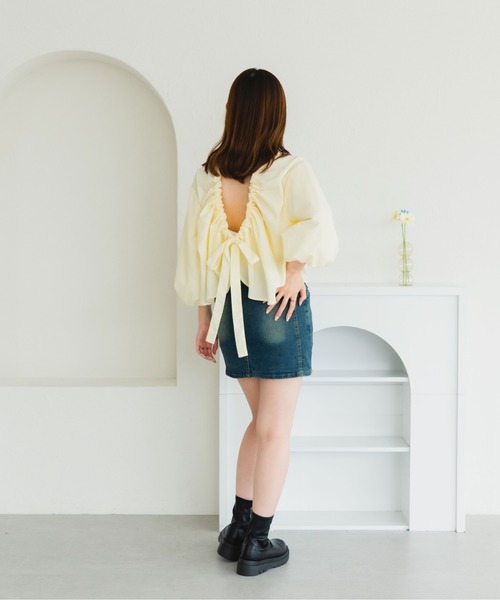 セール】2WAYバックシャンリボンブラウス（シャツ/ブラウス）｜fupel