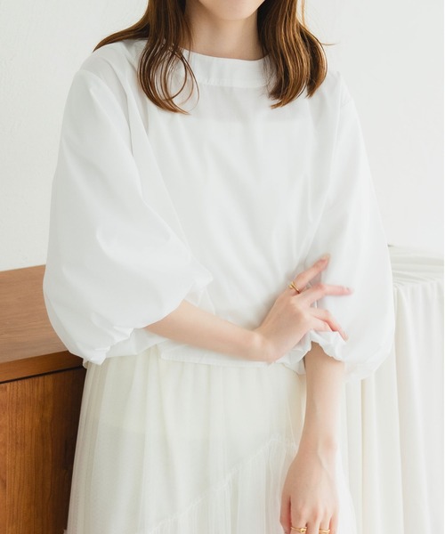 fupel(フぺル)の「2WAYバックシャンリボンブラウス(シャツ/ブラウス・レディース・オフホワイト/ブルー/ライトイエロー/ピンク・FREE)」の6枚目の写真