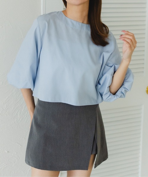 fupel(フぺル)の「2WAYバックシャンリボンブラウス(シャツ/ブラウス・レディース・オフホワイト/ブルー/ライトイエロー/ピンク・FREE)」の17枚目の写真