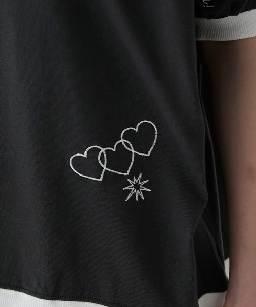 BONLECILL（ボンルシール）の「レタードデザイン リンガーボリュームスリーブTEE（Tシャツ/カットソー・レディース・チャコールグレー/オートミール/レッド・FREE）」の11枚目の写真