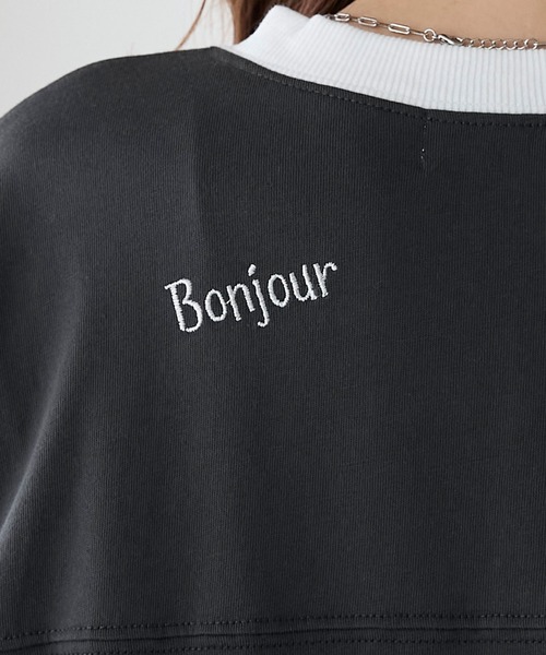 BONLECILL（ボンルシール）の「レタードデザイン リンガーボリュームスリーブTEE（Tシャツ/カットソー・レディース・チャコールグレー/オートミール/レッド・FREE）」の20枚目の写真
