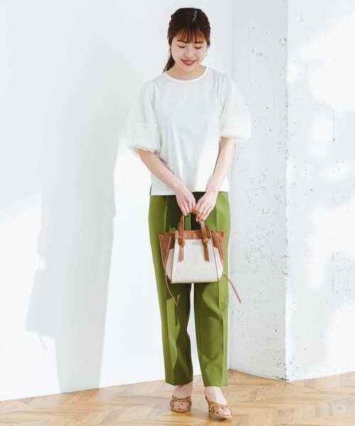 F by ROSSO(エフバイロッソ)の「F by ROSSO オーガンジードッキングプルオーバー(Tシャツ/カットソー・レディース・ネイビー/オフホワイト・FREE)」の6枚目の写真