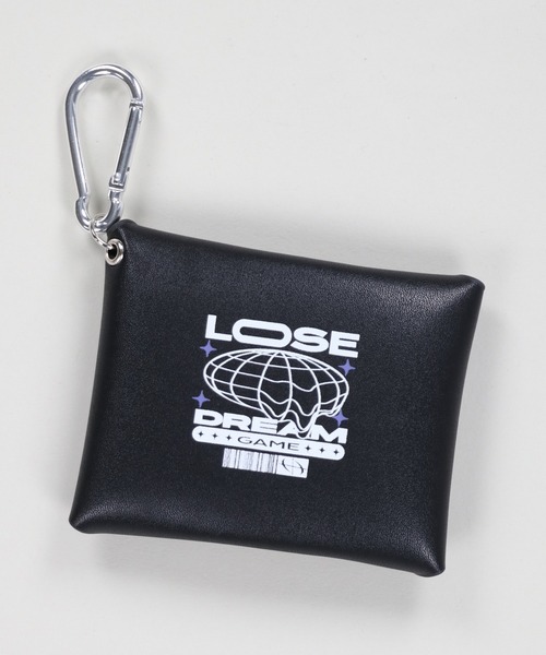 SPINNS(スピンズ)の「LOSEDREAMロゴ 合皮ミニウォレット(財布・レディース・ブラック/シルバー・ONESIZE)」の2枚目の写真