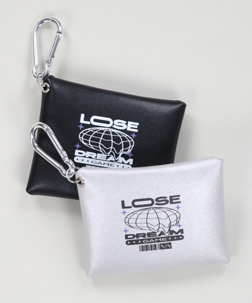 SPINNS(スピンズ)の「LOSEDREAMロゴ 合皮ミニウォレット(財布・レディース・ブラック/シルバー・ONESIZE)」の3枚目の写真