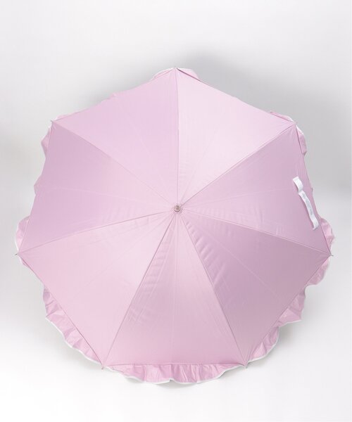 LBC(エルビーシー)の「ラウンドフリル 遮光 日傘(長傘・レディース・グレー/ピンク・FREE)」の8枚目の写真