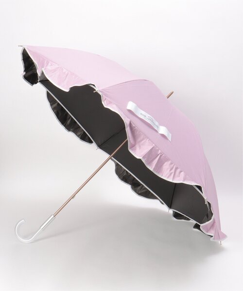 LBC(エルビーシー)の「ラウンドフリル 遮光 日傘(長傘・レディース・グレー/ピンク・FREE)」の6枚目の写真
