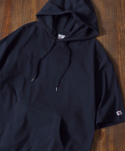 JEMORGAN（ジェーイーモーガン）の「JEMORGAN/ジェーイーモーガン ミニワッペン ビッグシルエット 半袖Tパーカー フーディー レディース メンズ（パーカー・メンズ・オフホワイト/ブラック/カーキ/ピンク/ライトグレー/ベージュ/ネイビー・L/XL/M）」の6枚目の写真