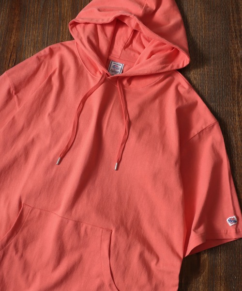 JEMORGAN（ジェーイーモーガン）の「JEMORGAN/ジェーイーモーガン ミニワッペン ビッグシルエット 半袖Tパーカー フーディー レディース メンズ（パーカー・メンズ・オフホワイト/ブラック/カーキ/ピンク/ライトグレー/ベージュ/ネイビー・L/XL/M）」の7枚目の写真