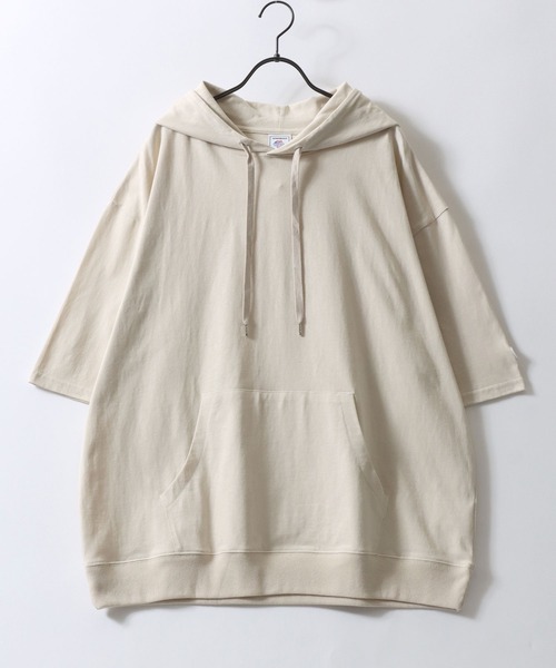 JEMORGAN（ジェーイーモーガン）の「JEMORGAN/ジェーイーモーガン ミニワッペン ビッグシルエット 半袖Tパーカー フーディー レディース メンズ（パーカー・メンズ・オフホワイト/ブラック/カーキ/ピンク/ライトグレー/ベージュ/ネイビー・L/XL/M）」の11枚目の写真