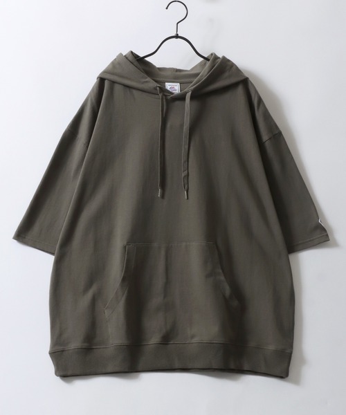 JEMORGAN（ジェーイーモーガン）の「JEMORGAN/ジェーイーモーガン ミニワッペン ビッグシルエット 半袖Tパーカー フーディー レディース メンズ（パーカー・メンズ・オフホワイト/ブラック/カーキ/ピンク/ライトグレー/ベージュ/ネイビー・L/XL/M）」の12枚目の写真