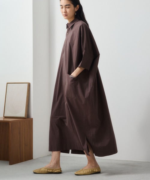 Libra Cue(リブラ キュー)の「ビックシルエットハーフスリーブワンピース(ワンピース・レディース・ブラック/ベージュ/ブルー/その他1/ホワイト/ブラウン/その他2・FREE)」の21枚目の写真