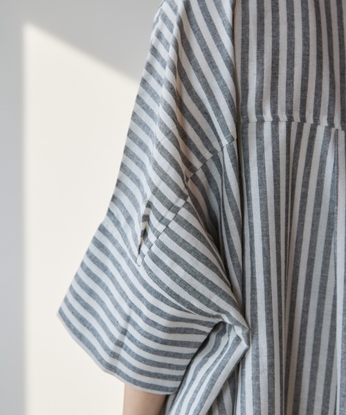 Libra Cue(リブラ キュー)の「ビックシルエットハーフスリーブワンピース(ワンピース・レディース・ブラック/ベージュ/ブルー/その他1/ホワイト/ブラウン/その他2・FREE)」の10枚目の写真