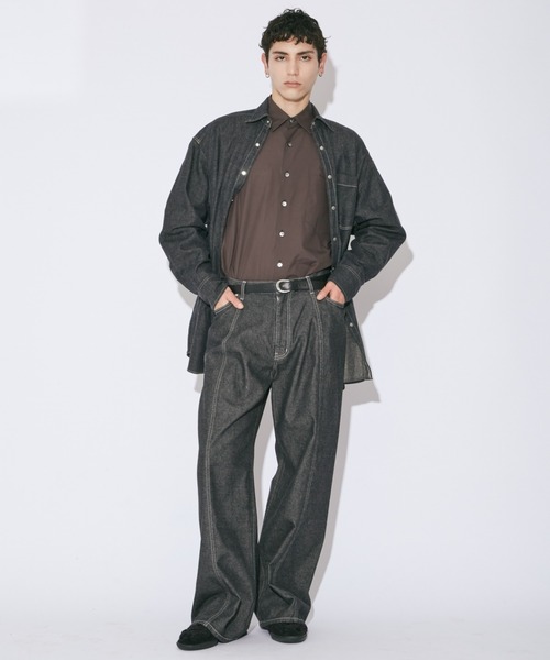 left hand twill wide3sides denim pants（デニムパンツ）｜beautiful  