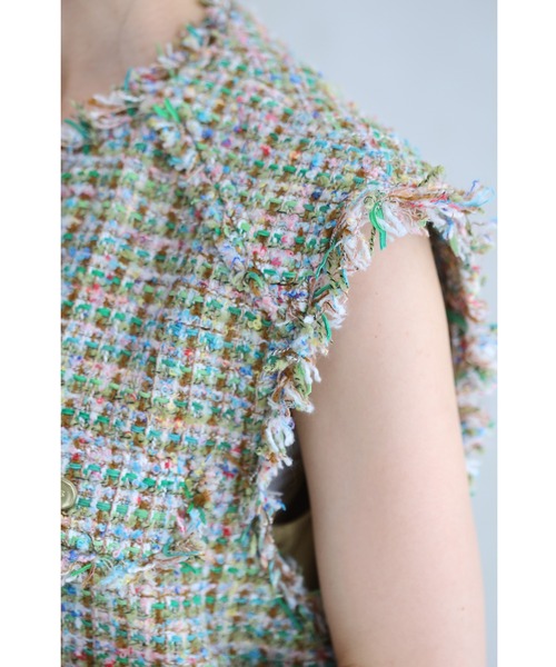 cawaii（カワイイ）の「色とりどりなミックスカラーツイード風ベスト