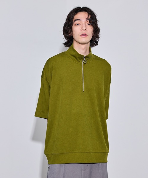 JUNRED(ジュンレッド)の「ハーフジップルーズプルオーバー(Tシャツ/カットソー・メンズ・オレンジ/チャコールグレー/グリーン系その他2/ホワイト系その他・M/S/L)」の11枚目の写真