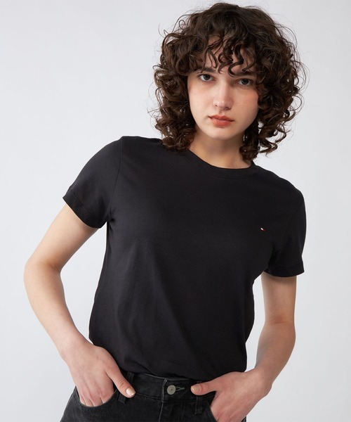 TOMMY HILFIGER(トミーヒルフィガー)の「ベーシッククルーネックTシャツ(Tシャツ/カットソー・レディース・ホワイト/ネイビー/ブラック・LARGE/MEDIUM/SMALL)」の15枚目の写真