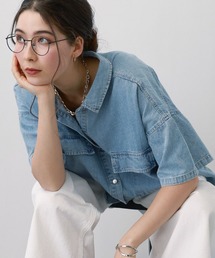 saloon | SALOON(サルーン)/ 6.5OZデニム半袖シャツ【手洗い可】(シャツ/ブラウス)