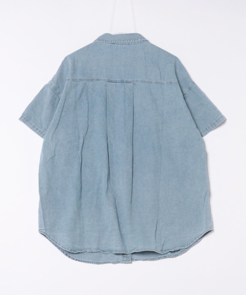 saloon（サルーン）の「SALOON(サルーン)/ 【InRed7月号掲載】《再入荷》6.5OZデニム半袖シャツ【手洗い可】（シャツ/ブラウス・レディース・ブラック/ライトブルー・FREE）」の15枚目の写真