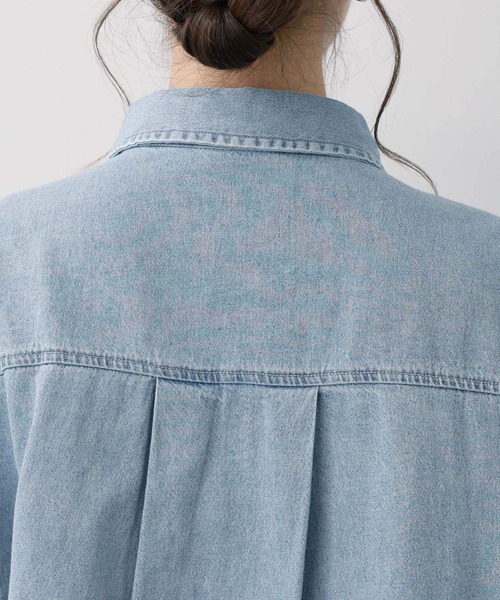 saloon（サルーン）の「SALOON(サルーン)/ 【InRed7月号掲載】《再入荷》6.5OZデニム半袖シャツ【手洗い可】（シャツ/ブラウス・レディース・ブラック/ライトブルー・FREE）」の22枚目の写真