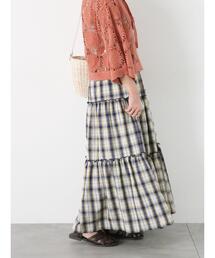 ehka sopo | チェックティアードスカート(スカート)