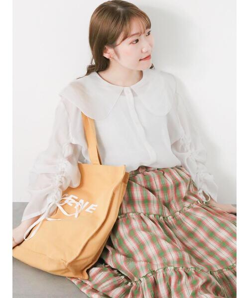 ehka sopo（エヘカソポ）の「チェックティアードスカート（スカート・レディース・グリーン/ネイビー/キャメル・F）」の10枚目の写真