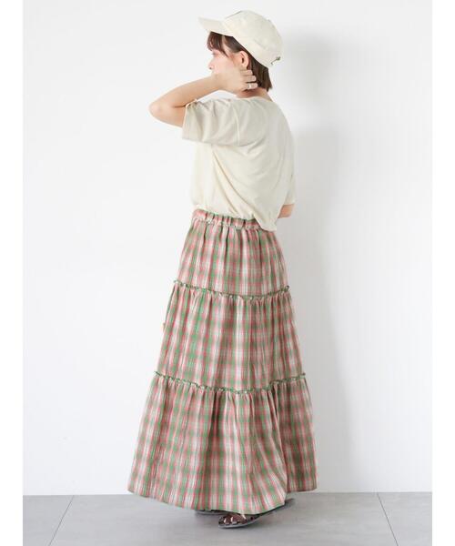 ehka sopo（エヘカソポ）の「チェックティアードスカート（スカート・レディース・グリーン/ネイビー/キャメル・F）」の13枚目の写真